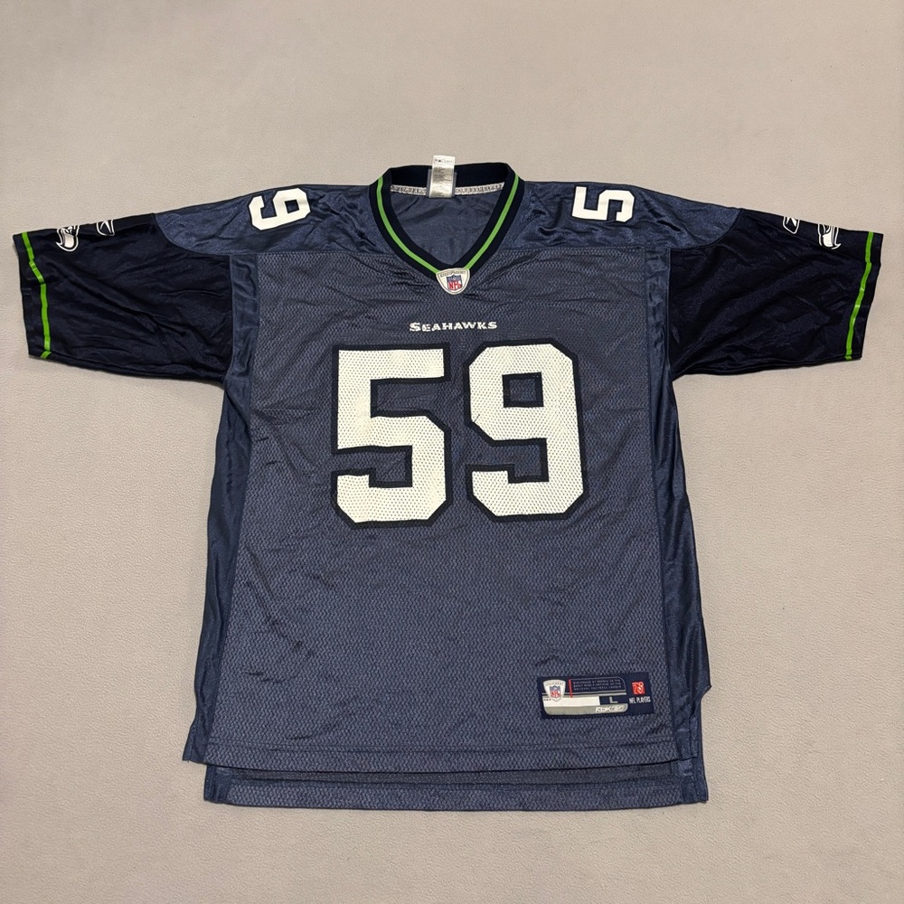 Seattle Seahawks Aaron Curry #59 Jersey‎ Reebok Mens Large Blue NFL Football